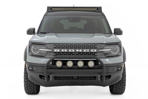 Ford Bronco Sport Nudge Bar - Front - Rough Country - with Tow Hooks - Black - '21-'24